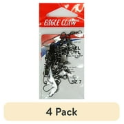 (4 pack) Eagle Claw Fishing, BIS127 Barrel Swivel with Interlock Snap, Size 7