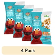 4 pack Earths Best Organic Baby Toddler Snack Peanut Butter Baked Corn Puffs, 2 oz Bag
