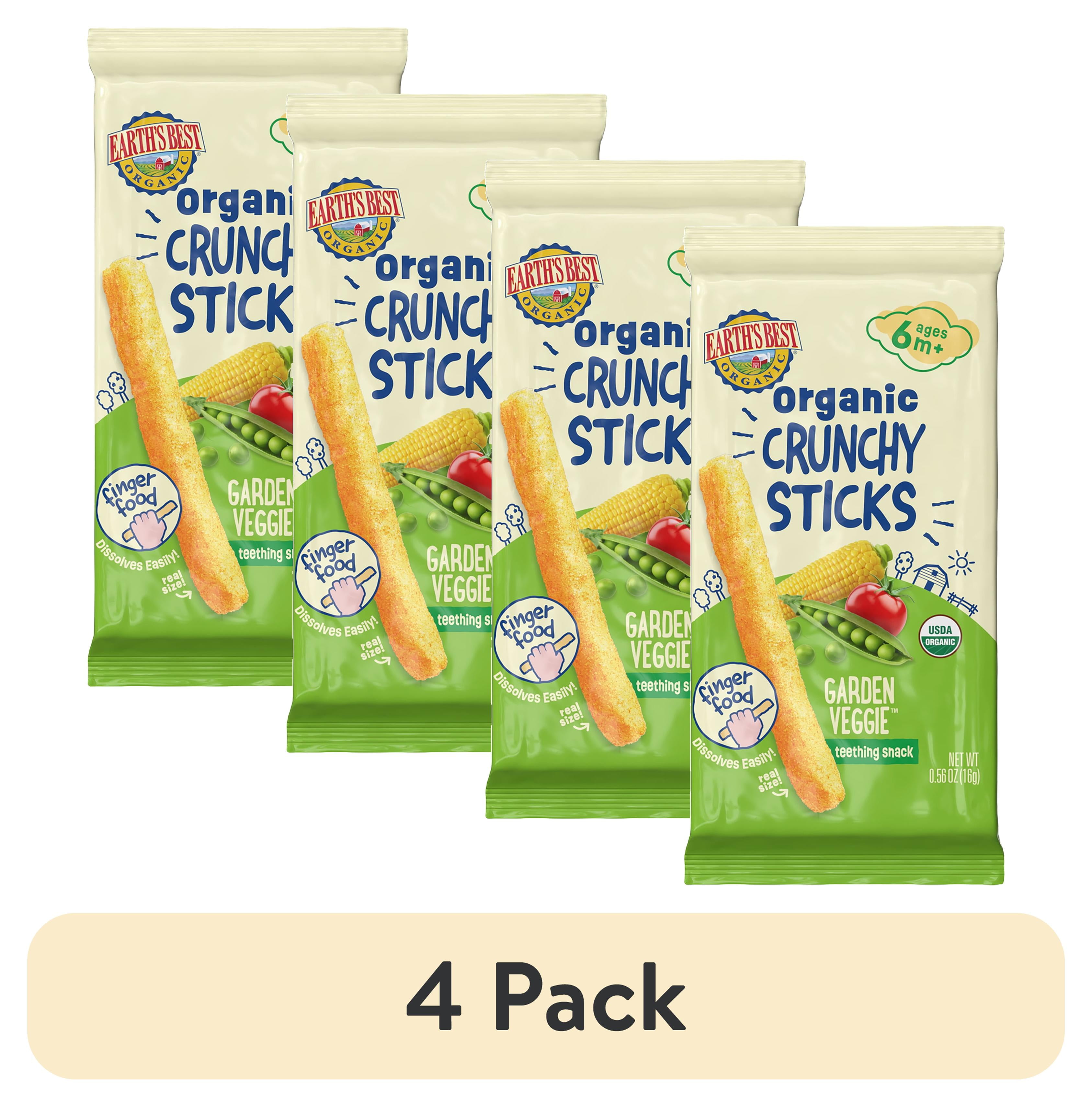 pack) Earth's Best Organic Teething Crunchy Sticks Garden Veggie