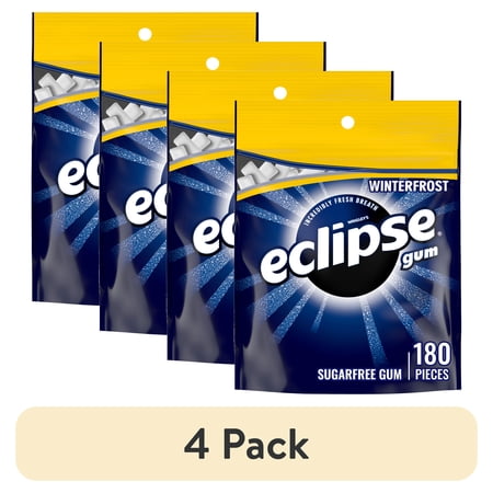 (4 pack) Eclipse Winterfrost Sugar Free Chewing Gum, Value Pack - 180 ct Bag