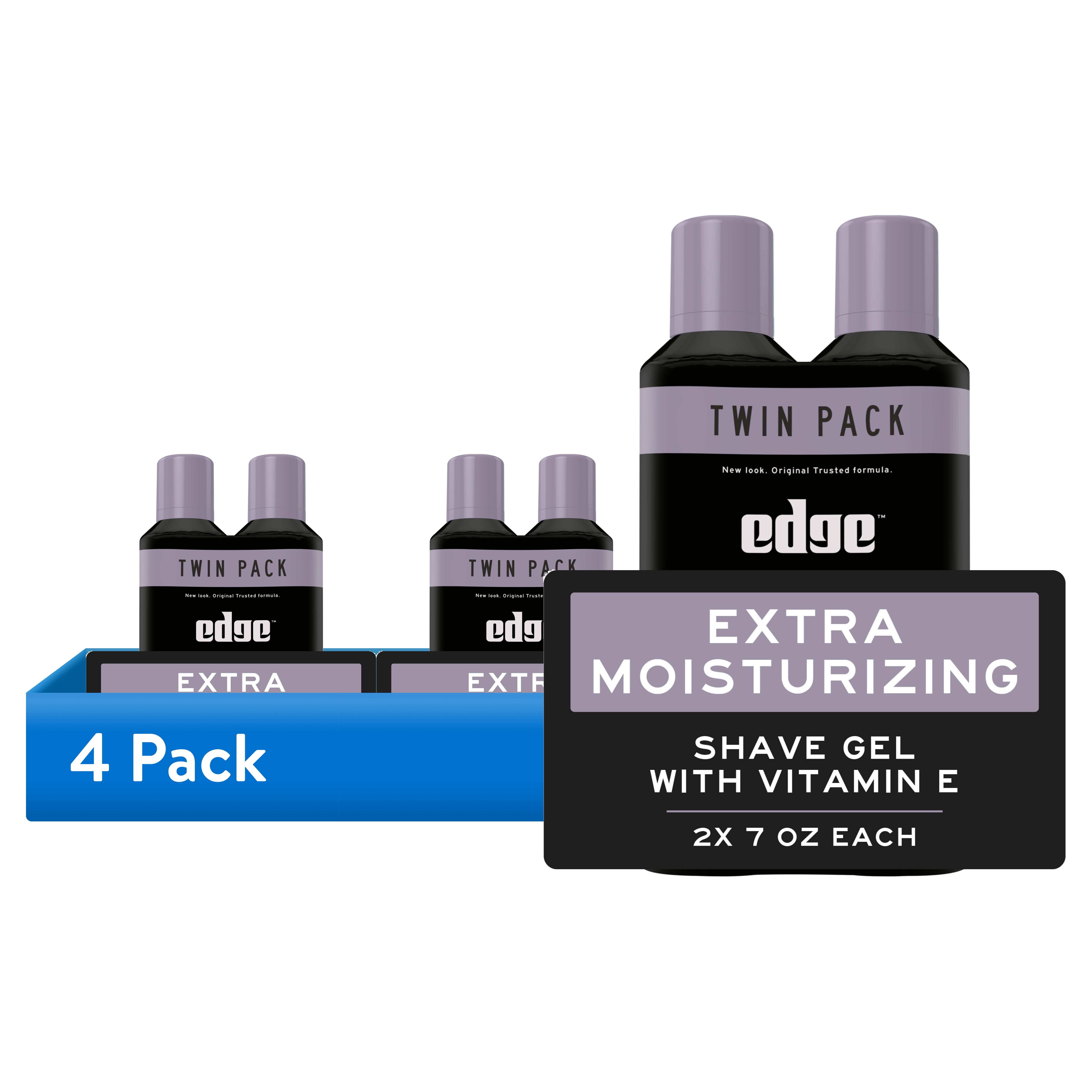 E. ENERGY WASH PACK 2個セット 4 pack) Edge Extra Moisturizing Men's Shave Gel Twin Pack, 14 oz