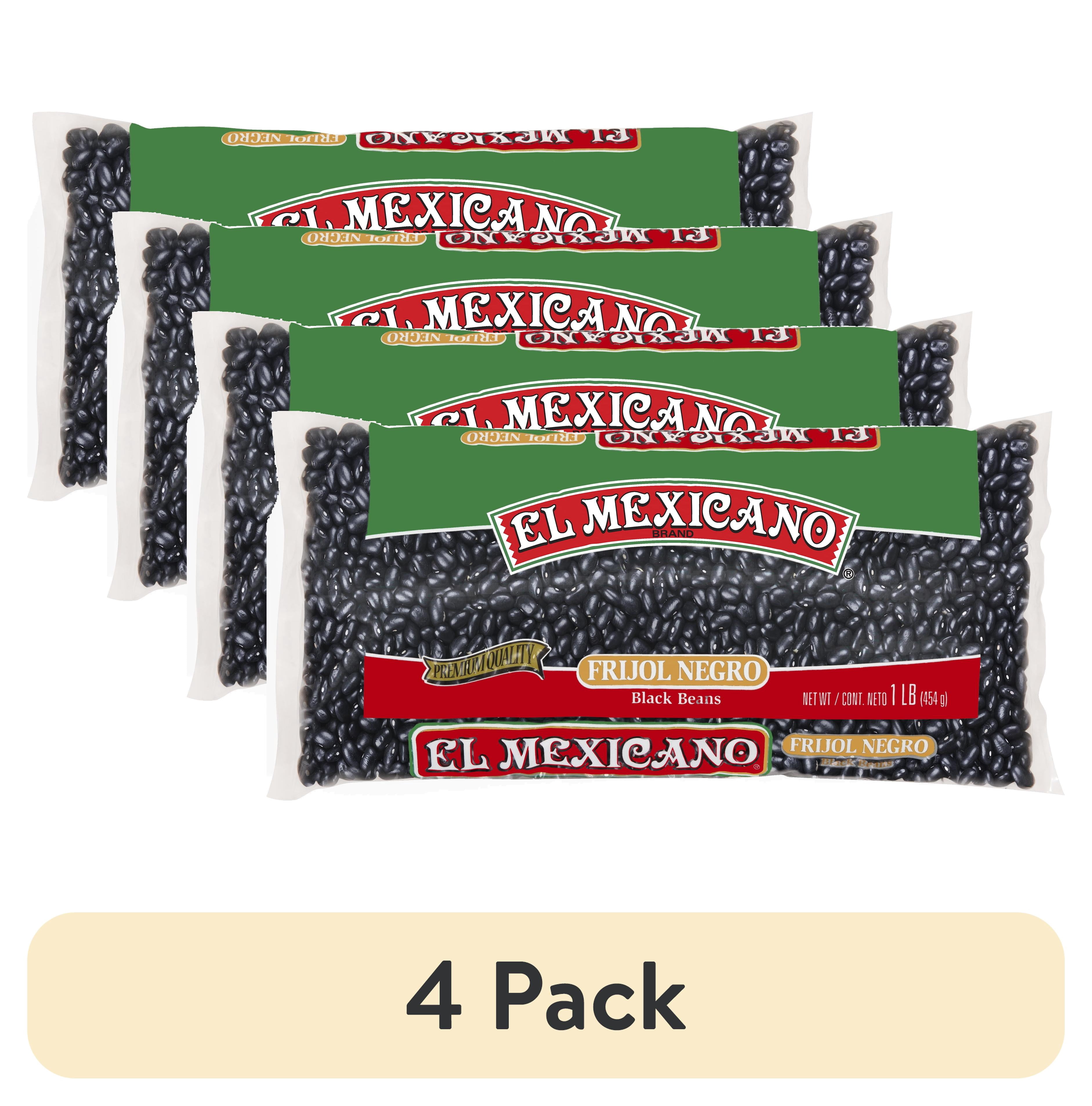 (4 pack) El Mexicano Black Beans, 1 lb Bag