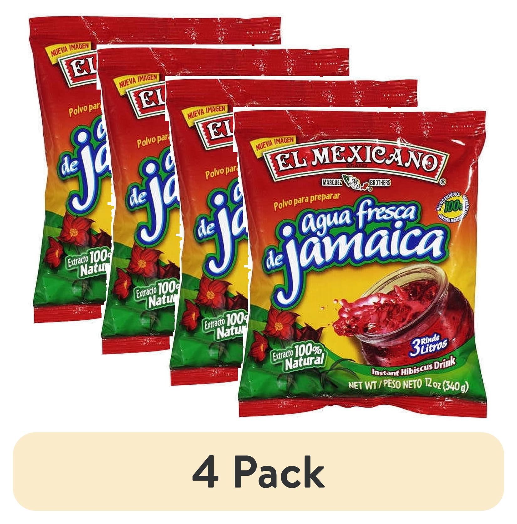 (4 pack) El Mexicano Jamaica Powdered Drink Mix, Hibiscus, Multiserve 12 oz