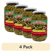 (4 pack) El Mexicano Nopalitos Naturales, Strips Natural Tender Cactus, 27 oz Jar