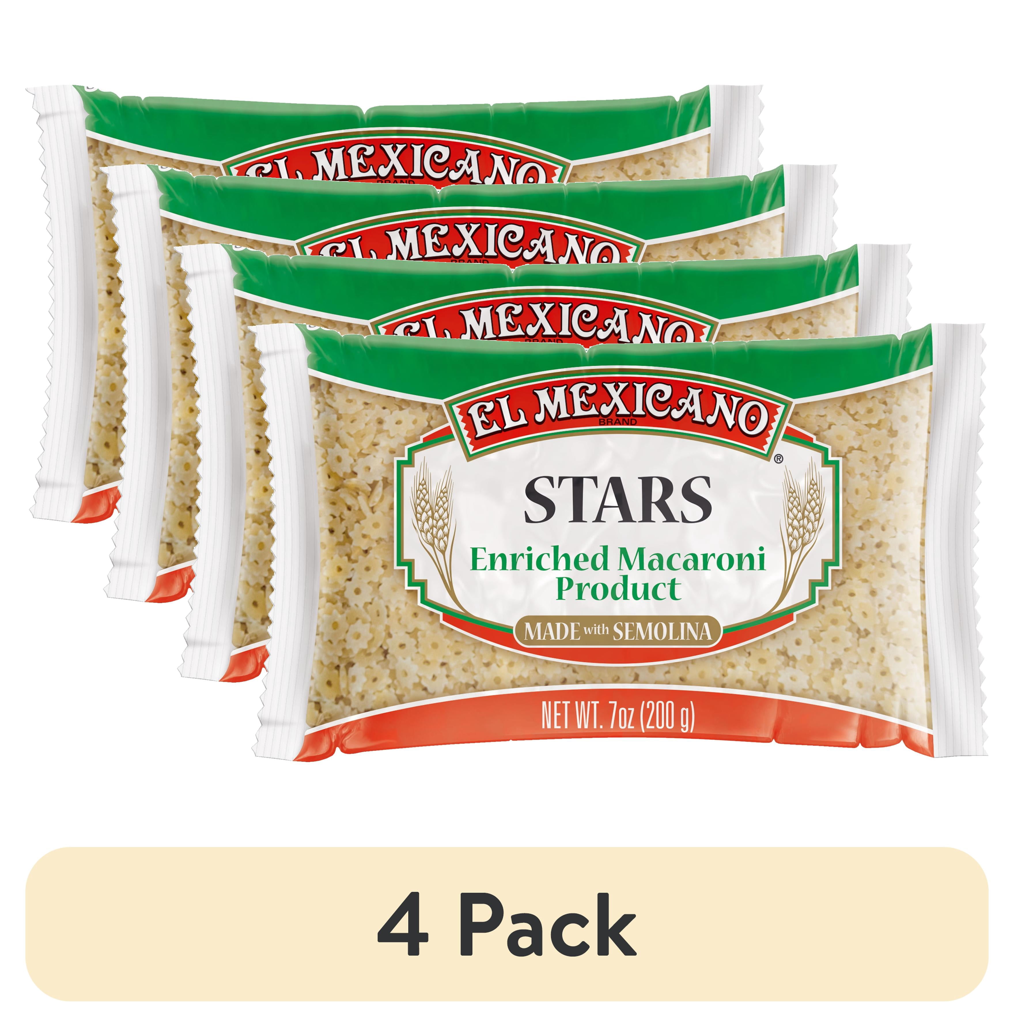 (4 pack) El Mexicano Star Pasta, Estrellas, 7 oz Bag