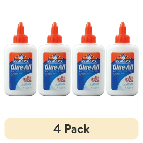 (4 pack) Elmer's Glue-All Multi-Purpose Liquid Glue, Extra Strong, 4 oz., Great for Making Slime, 1 Count