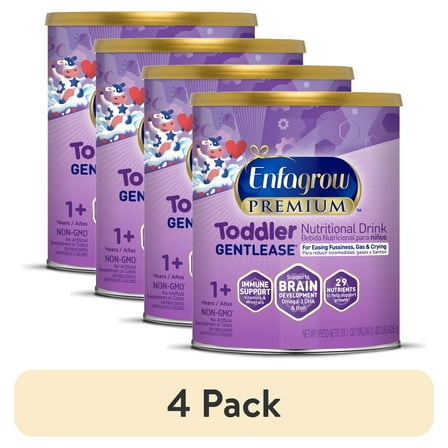 (4 pack) Enfagrow Premium Gentlease Toddler Nutritional Drink, For Sensitive Bellies, 29.1 oz