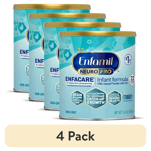 (4 pack) Enfamil Neuro Pro EnfaCare Infant Formula, 13.6 oz, Premature & Low Birth Weight Nutrition