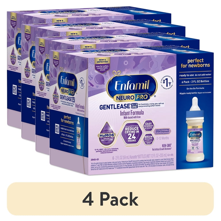 4 pack) Enfamil NeuroPro Gentlease Ready-to-Feed Baby Formula for
