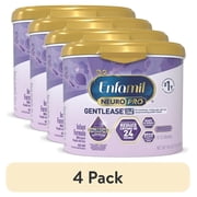 4 pack Enfamil NeuroPro Gentlease Baby Formula for Easing Fussiness, Gas, Spit-up in 24 Hrs, 19.5 oz Tub