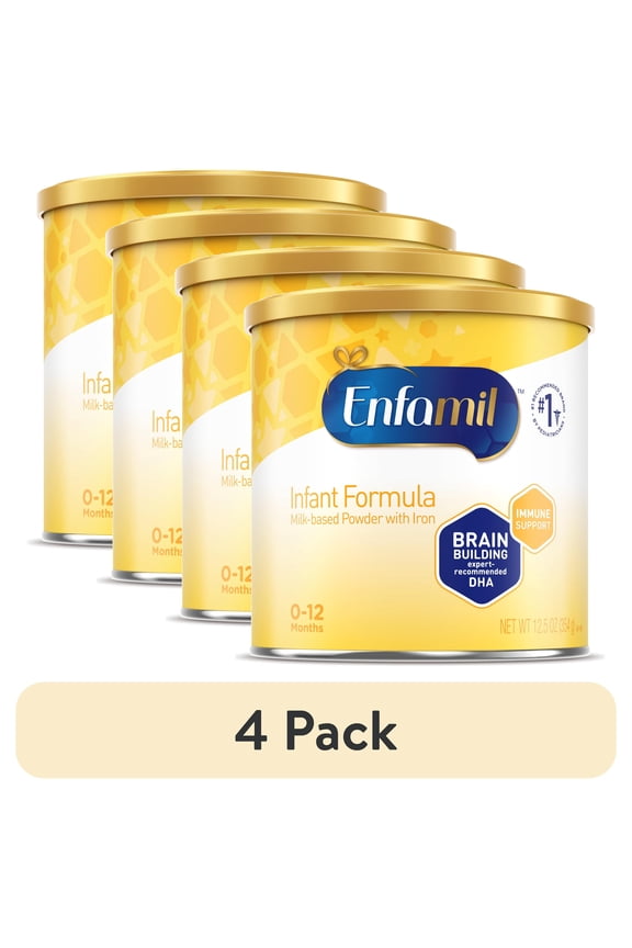 (4 pack) Enfamil Infant Powder Baby Formula with Iron 12.5 oz Can