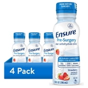 4 pack Ensure Pre-Surgery, Clear Carbohydrate Drink, Strawberry, 10 fl oz, 4 Count