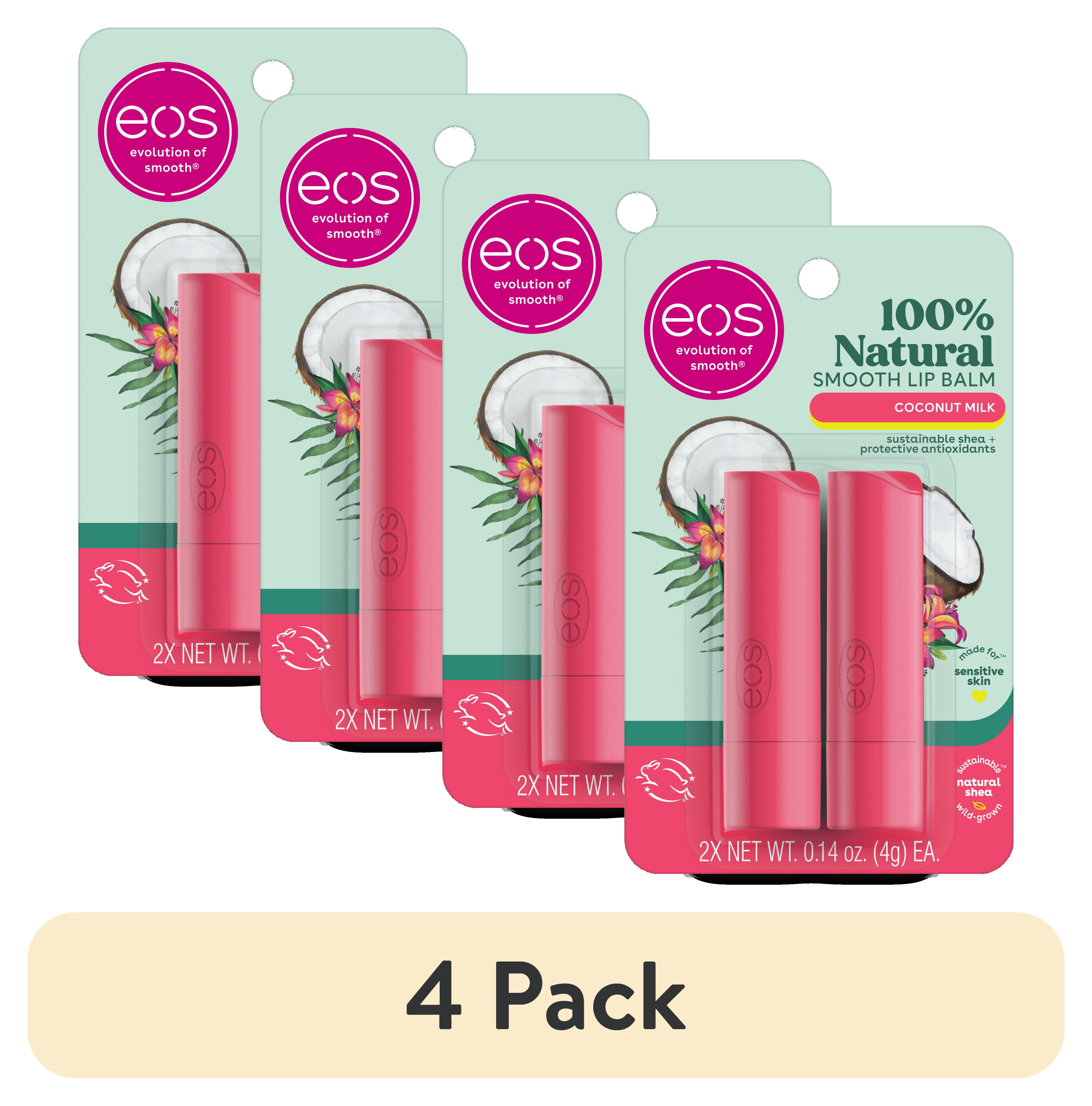 (4 pack) Eos 100% Natural Lip Balm Stick - Coconut Milk | 0.14 oz | 2-Pack