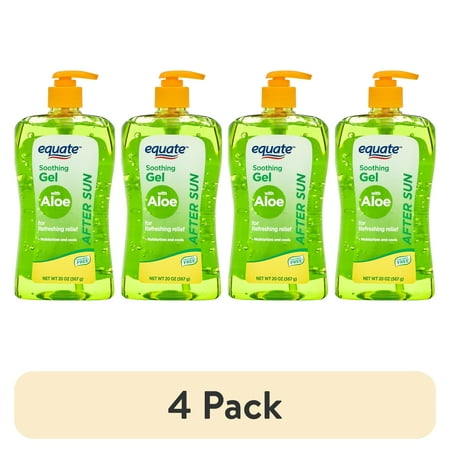 (4 pack) Equate After Sun Soothing Gel with Aloe, 20 oz