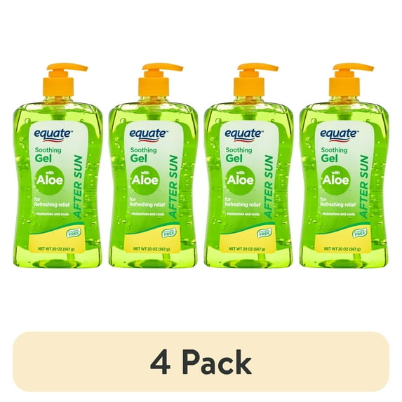 (4 pack) Equate After Sun Soothing Gel with Aloe, 20 oz