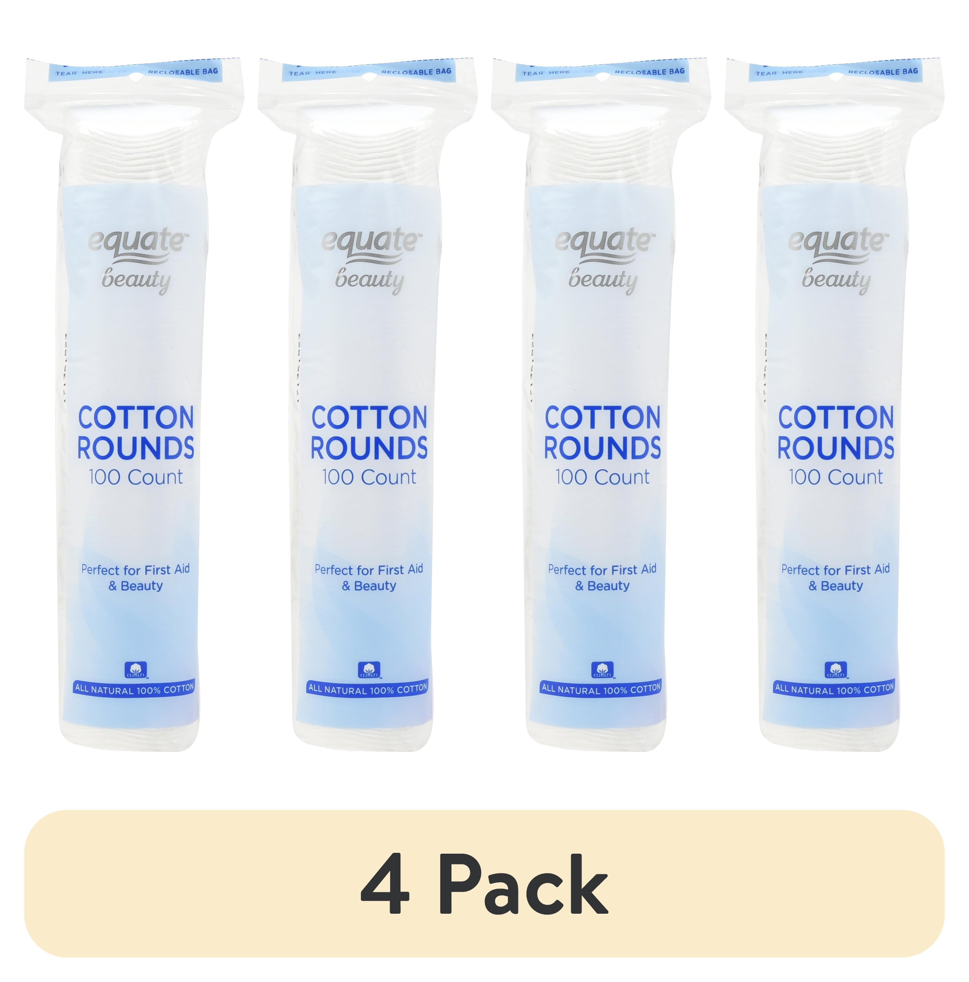 (4 pack) Equate Beauty Cotton Rounds, 100 Count