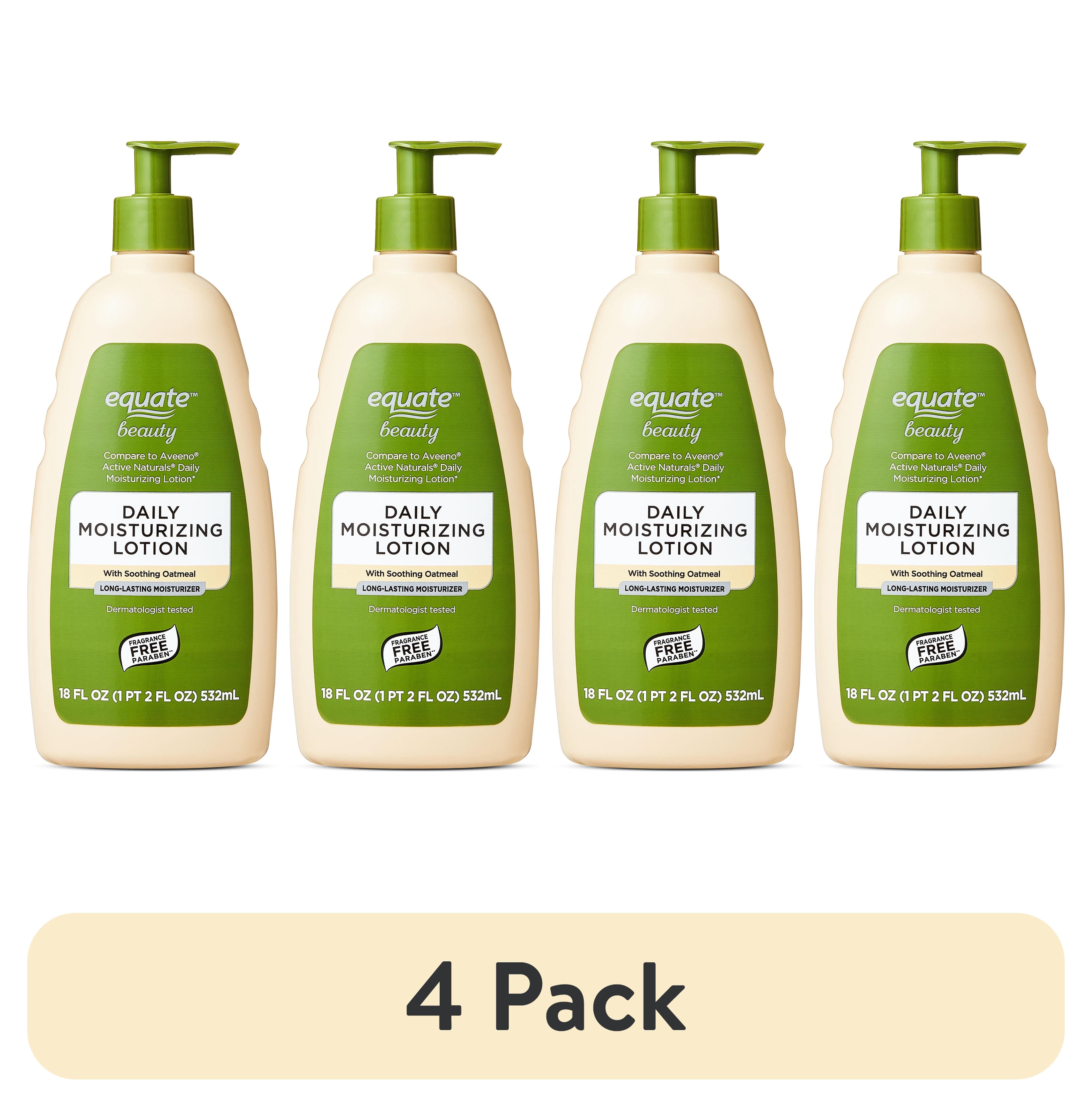 (4 pack) Equate Beauty Daily Moisturizing Lotion with Soothing Oatmeal, 18 fl oz