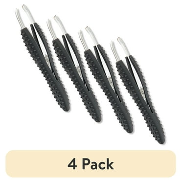 (4 pack) Equate Easy Grip Slant Tip Tweezers for Hassle Free Precision Beauty