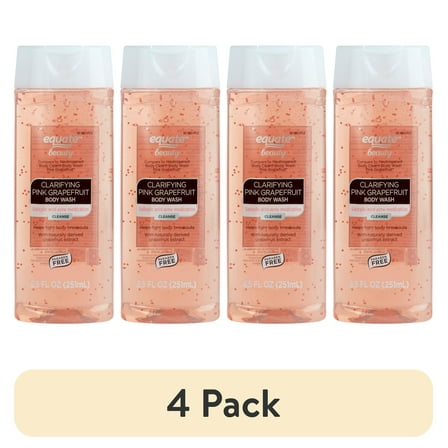 (4 pack) Equate Clarifying Pink Grapefruit Body Wash with 2% Salicylic Acid, 8.5 fl ozZ, Compare to Neutrogena® Body Clear® Body Wash Pink Grapefruit