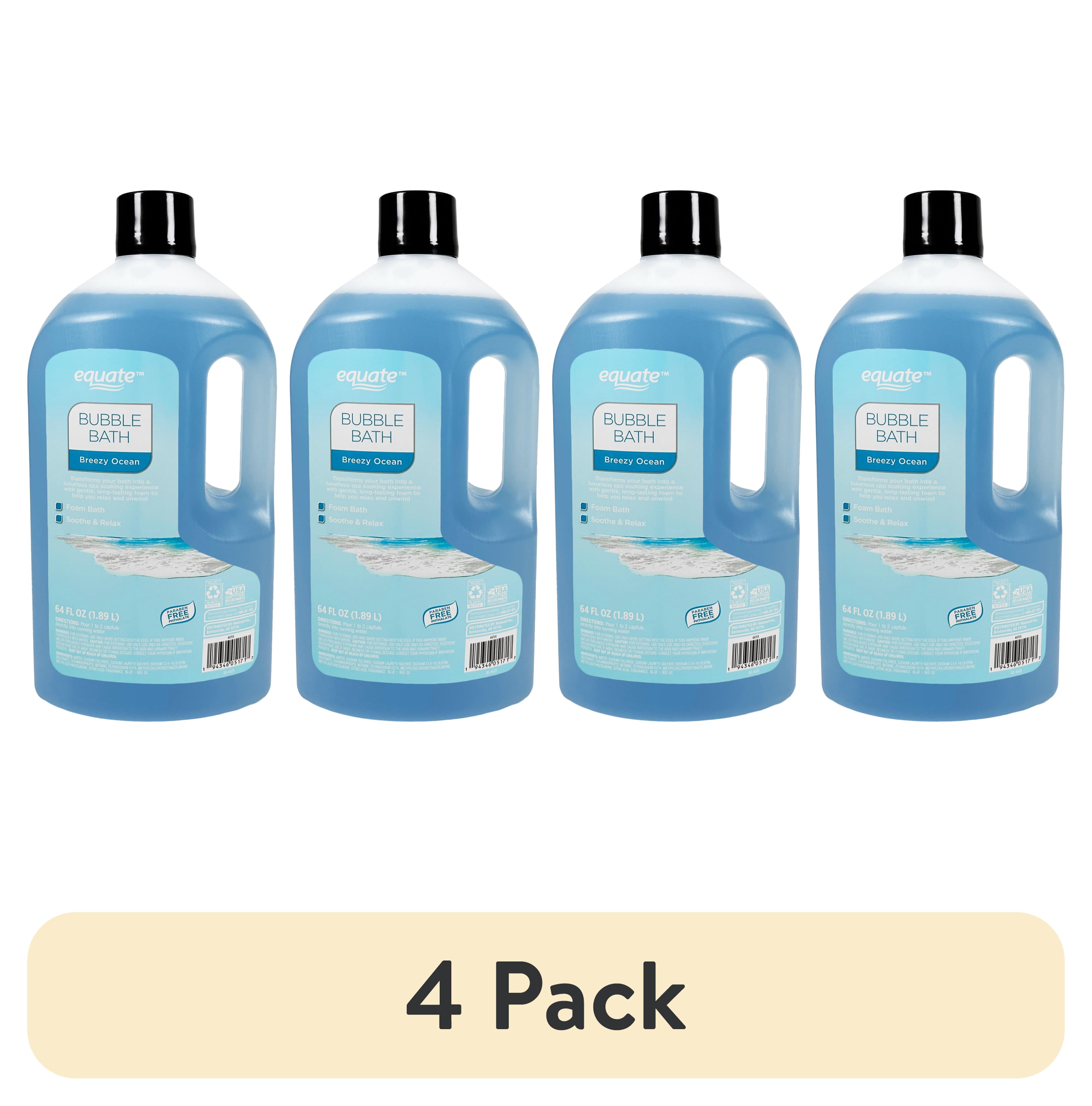 (4 pack) Equate Bubble Bath, Breezy Ocean, 64 fl oz