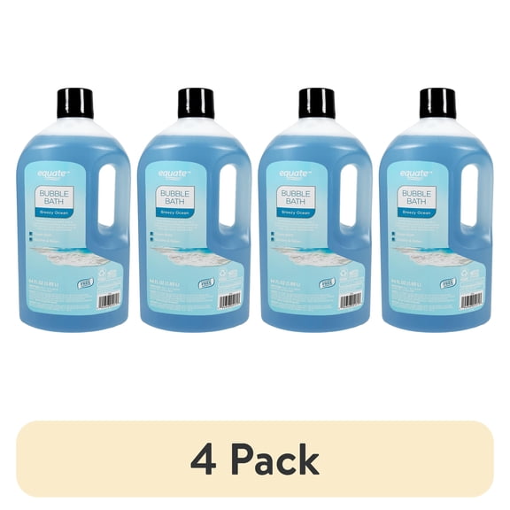 (4 pack) Equate Bubble Bath, Breezy Ocean, 64 fl oz