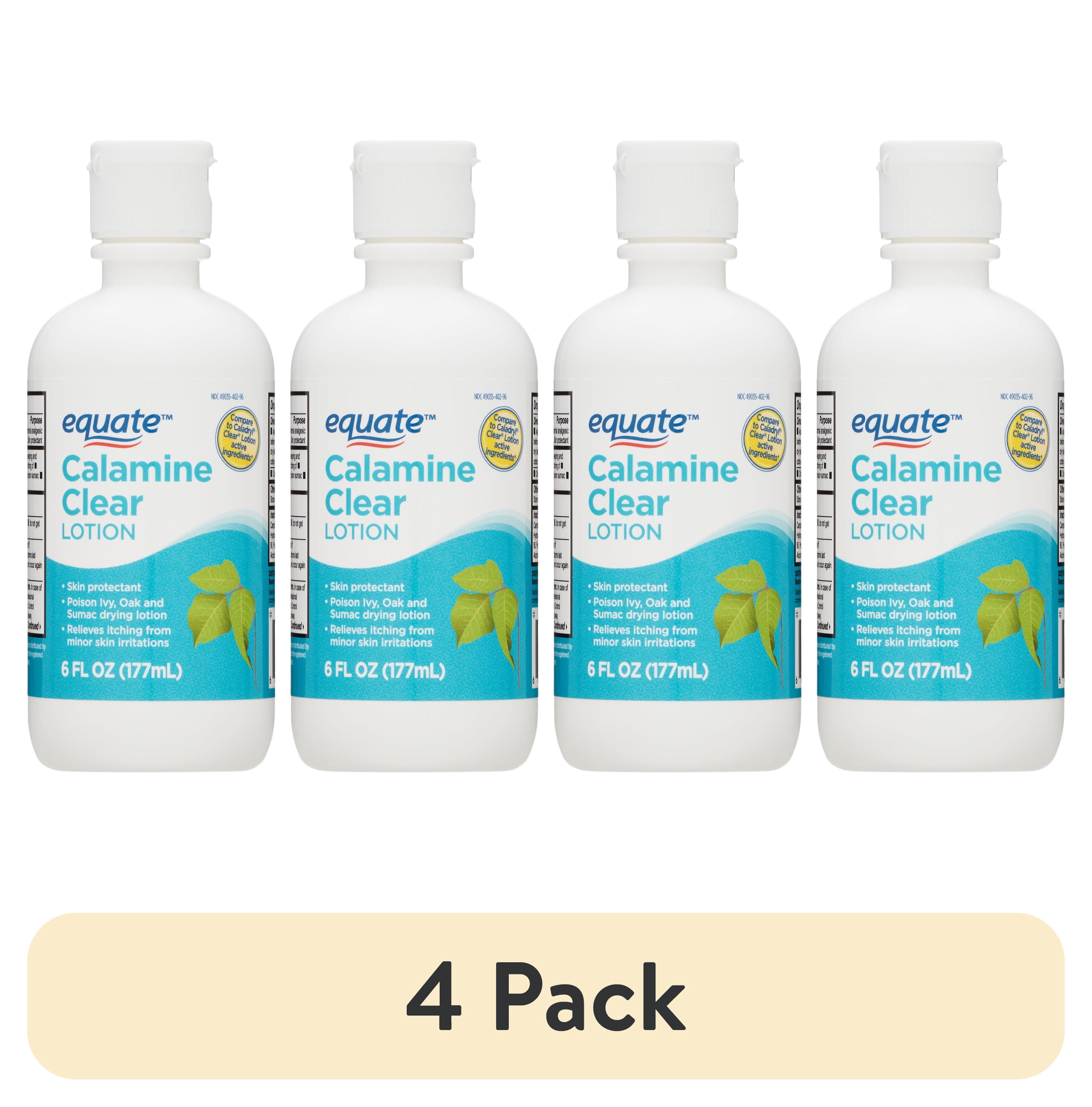 (4 pack) Equate, Calamine Clear Lotion for Itching and Rashes, 6 fl oz, Compare to Caladryl® Clear® Lotion active ingredients