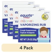 (4 pack) Equate Children's Vaporizing Rub Ointment, Ages 2+, 1.76 oz, Compare to Vicks® VapoRub™ Children's Active Ingredients
