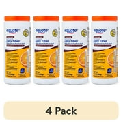 4 pack Equate Daily Fiber 100% Natural Psyllium Husk Fiber Supplement, Sugar-Free, Orange Smooth, 10 oz