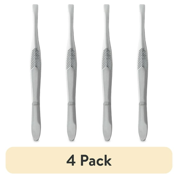 (4 pack) Equate Stainless Steel Duo Slant and Square-Tip Tweezer Set, 2 Pieces