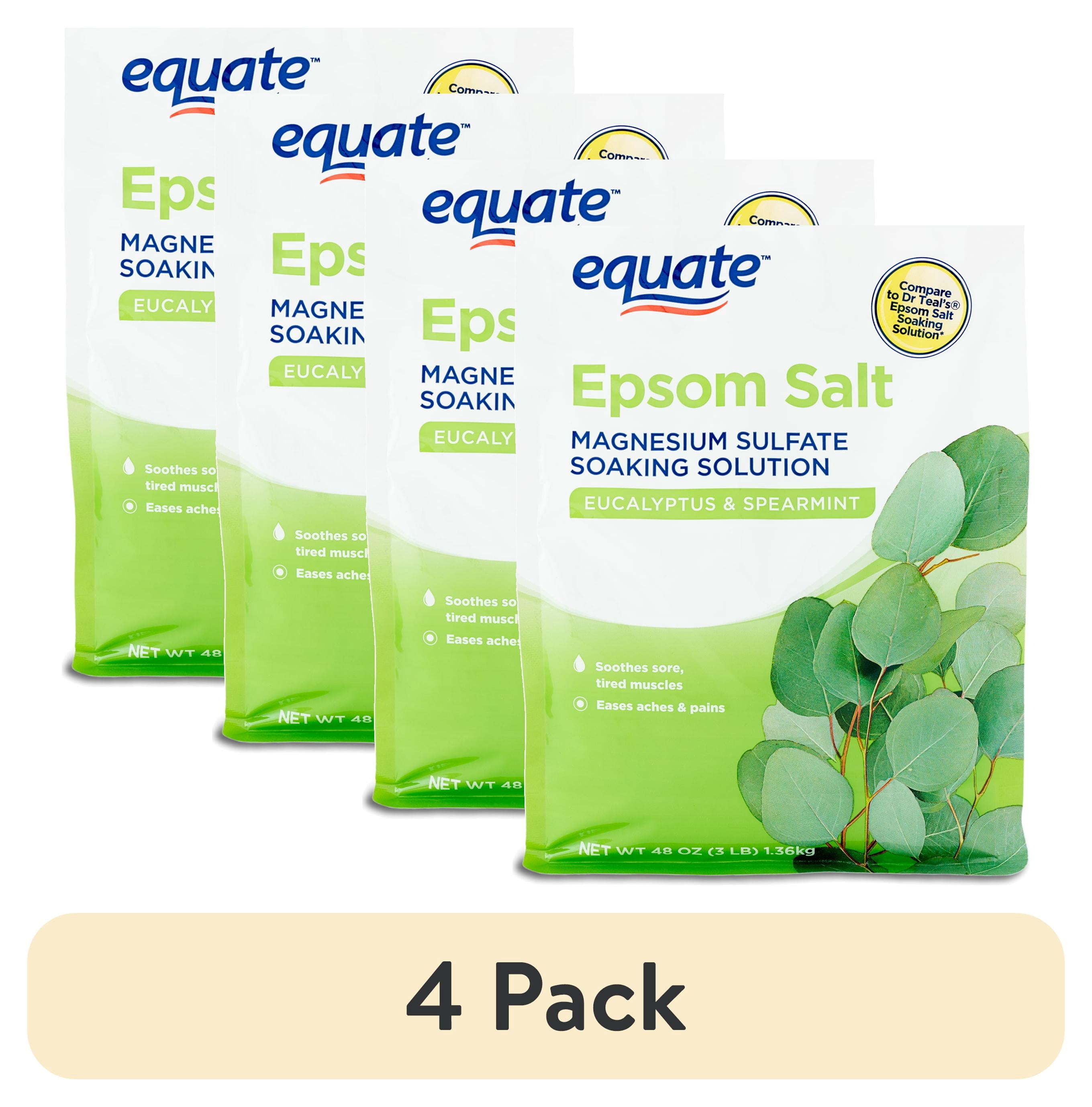 (4 pack) Equate Epsom Salt Relaxing Eucalyptus, 3 Lbs