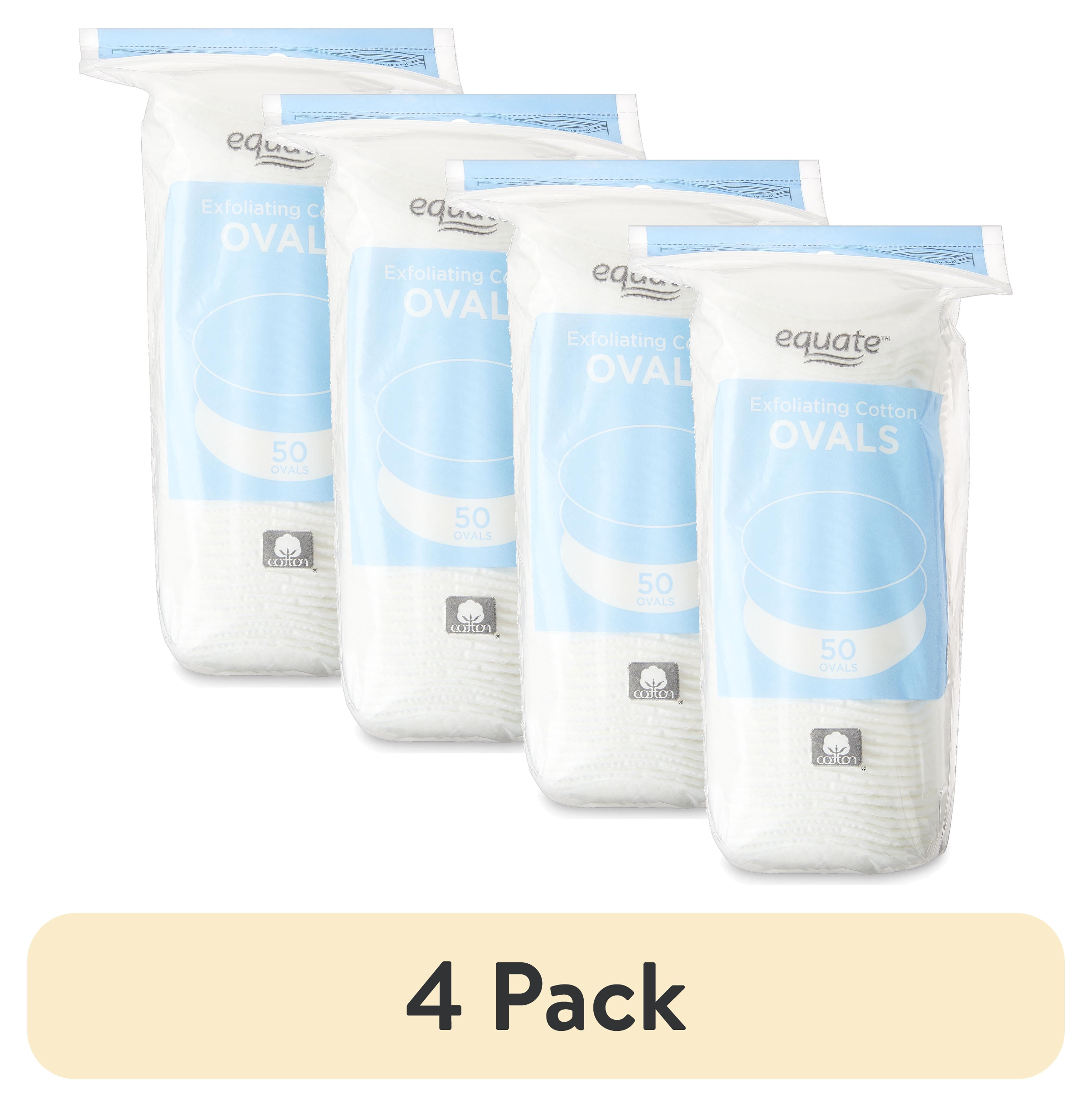 (4 pack) Equate Exfoliating Cotton Ovals, 50 Count