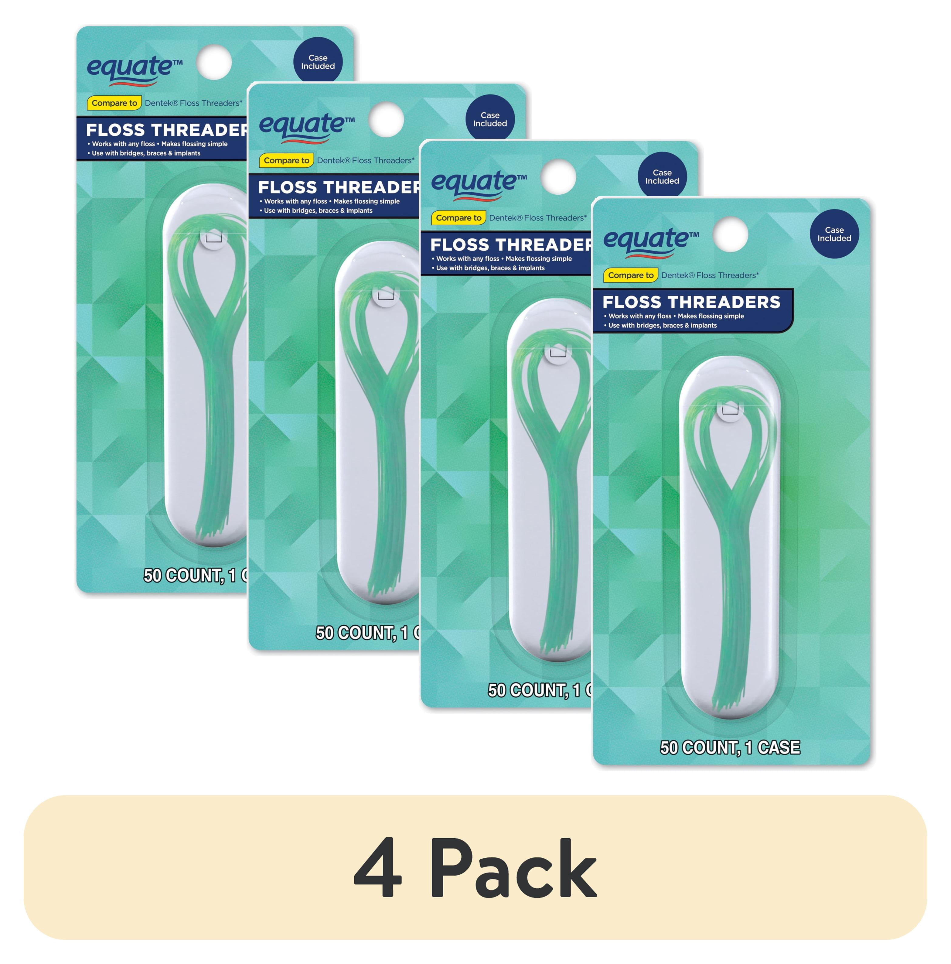 (4 pack) Equate Thread-It Floss Threaders, 50 Count