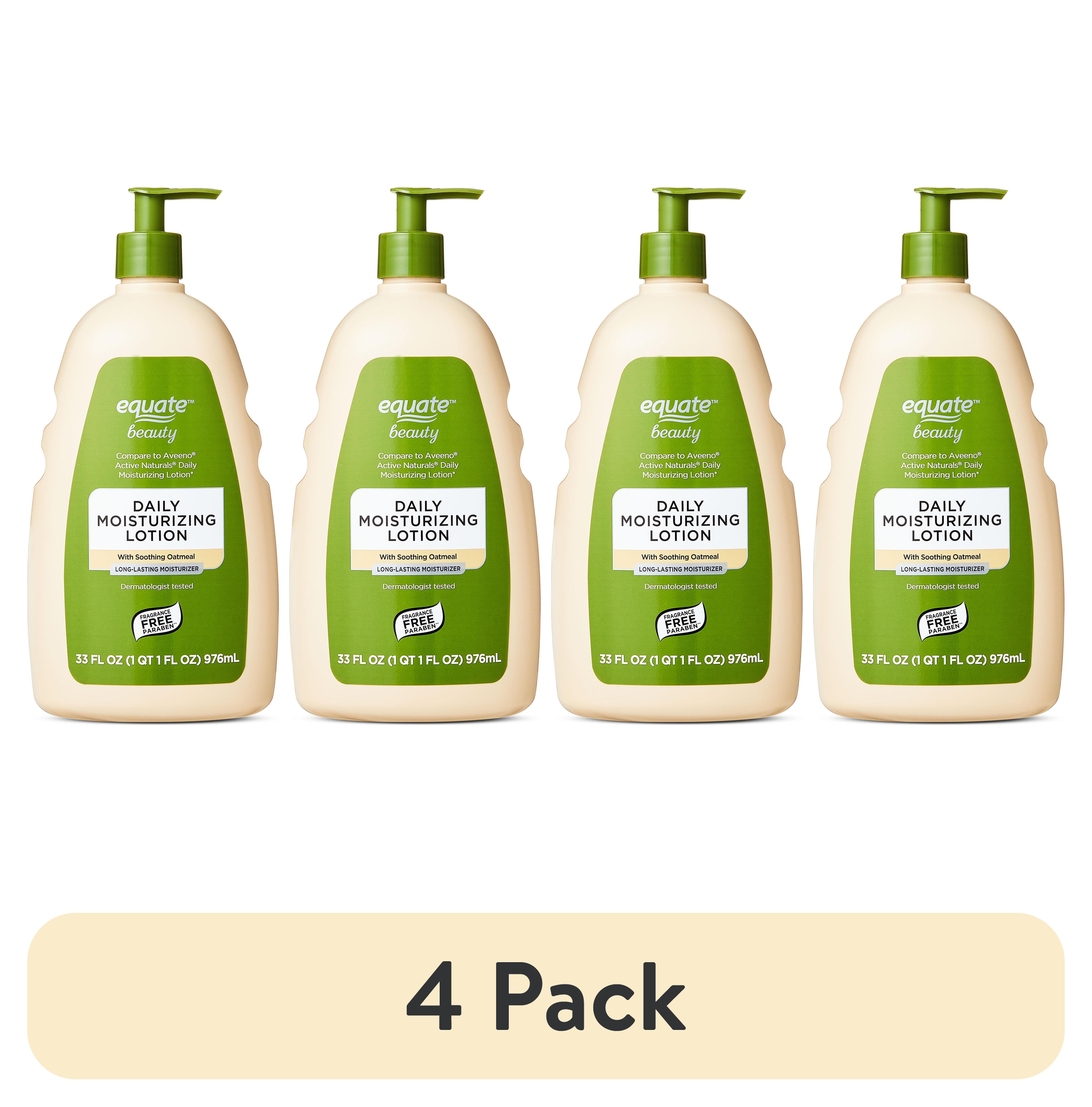 (4 pack) Equate Beauty Daily Moisturizing Lotion with Soothing Oatmeal, 33 fl oz