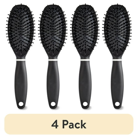 (4 pack) Equate Cushion Brush, Black, 1 Count