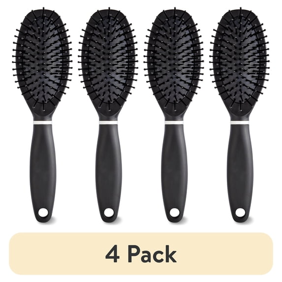 (4 pack) Equate Cushion Brush, Black, 1 Count