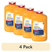 (4 pack) Equate Medicated Body Powder, Unscented, 4 oz, Compare to Gold Bond® Medicated Body Powder Active Ingredient