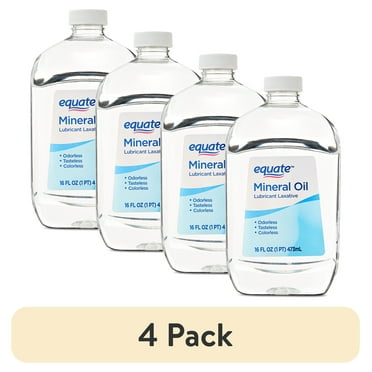 (4 pack) Equate Mineral Oil Lubricant Laxative Liquid for Constipation, 16 fl oz (474mL)