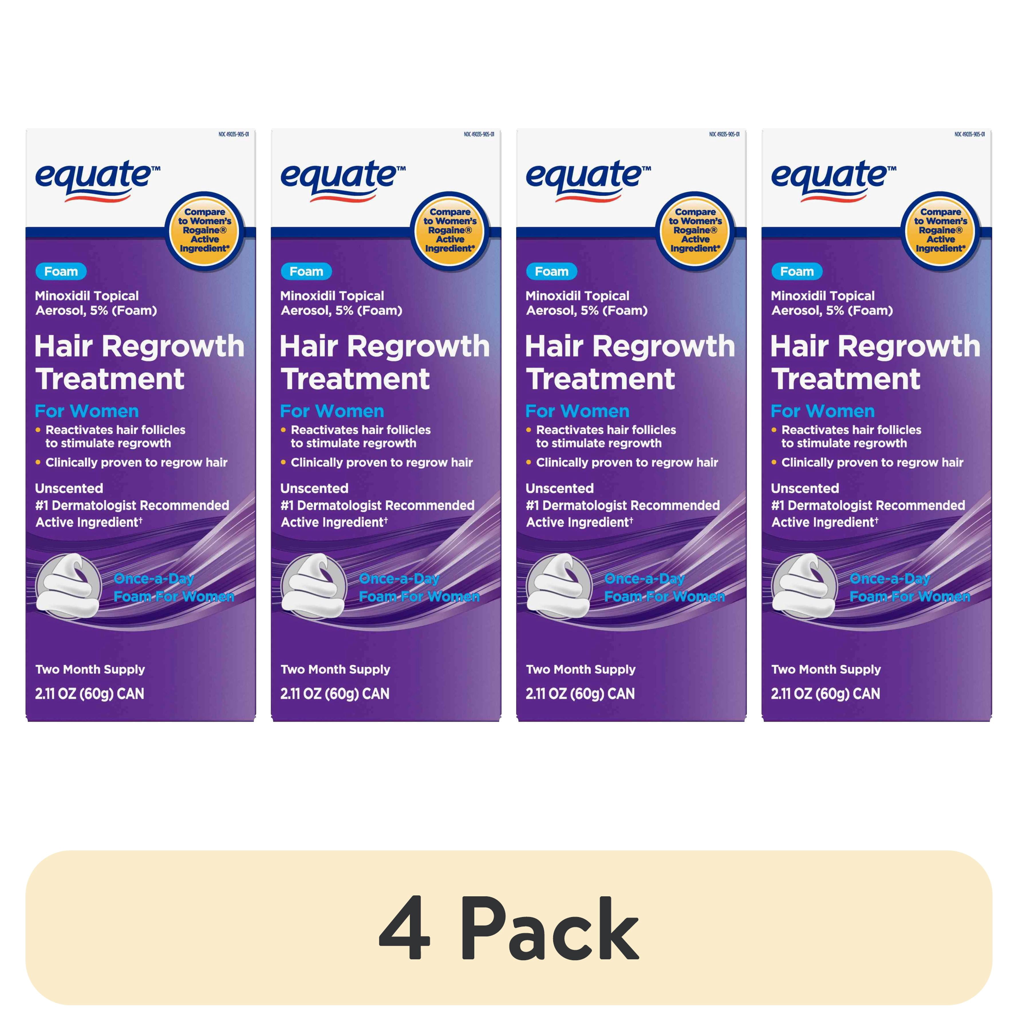 4 pack) Equate Hair Regrowth Treatment For Women, Minoxidil 5
