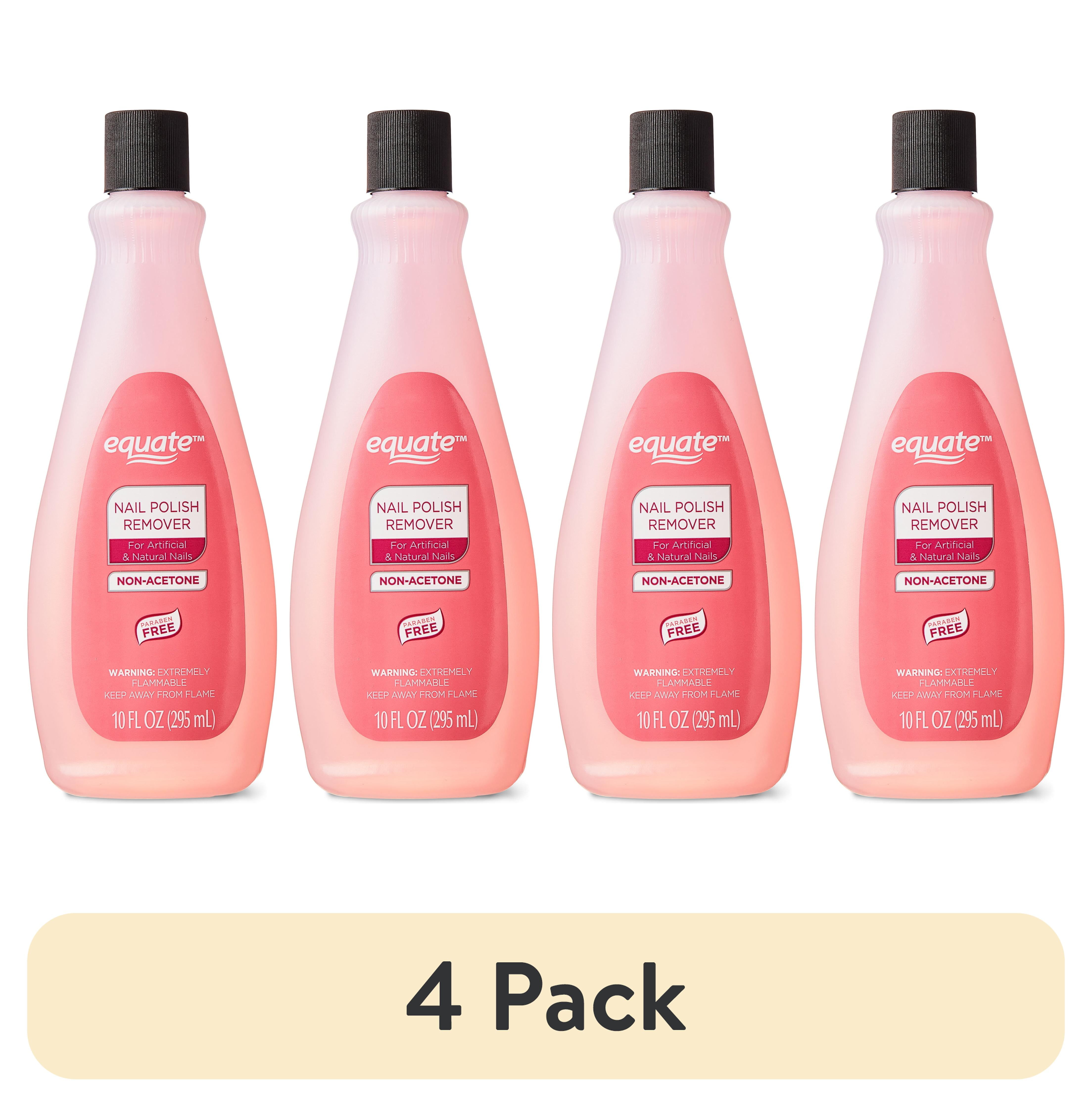 (4 pack) Equate Non-Acetone Nail Polish Remover, 10 fl oz