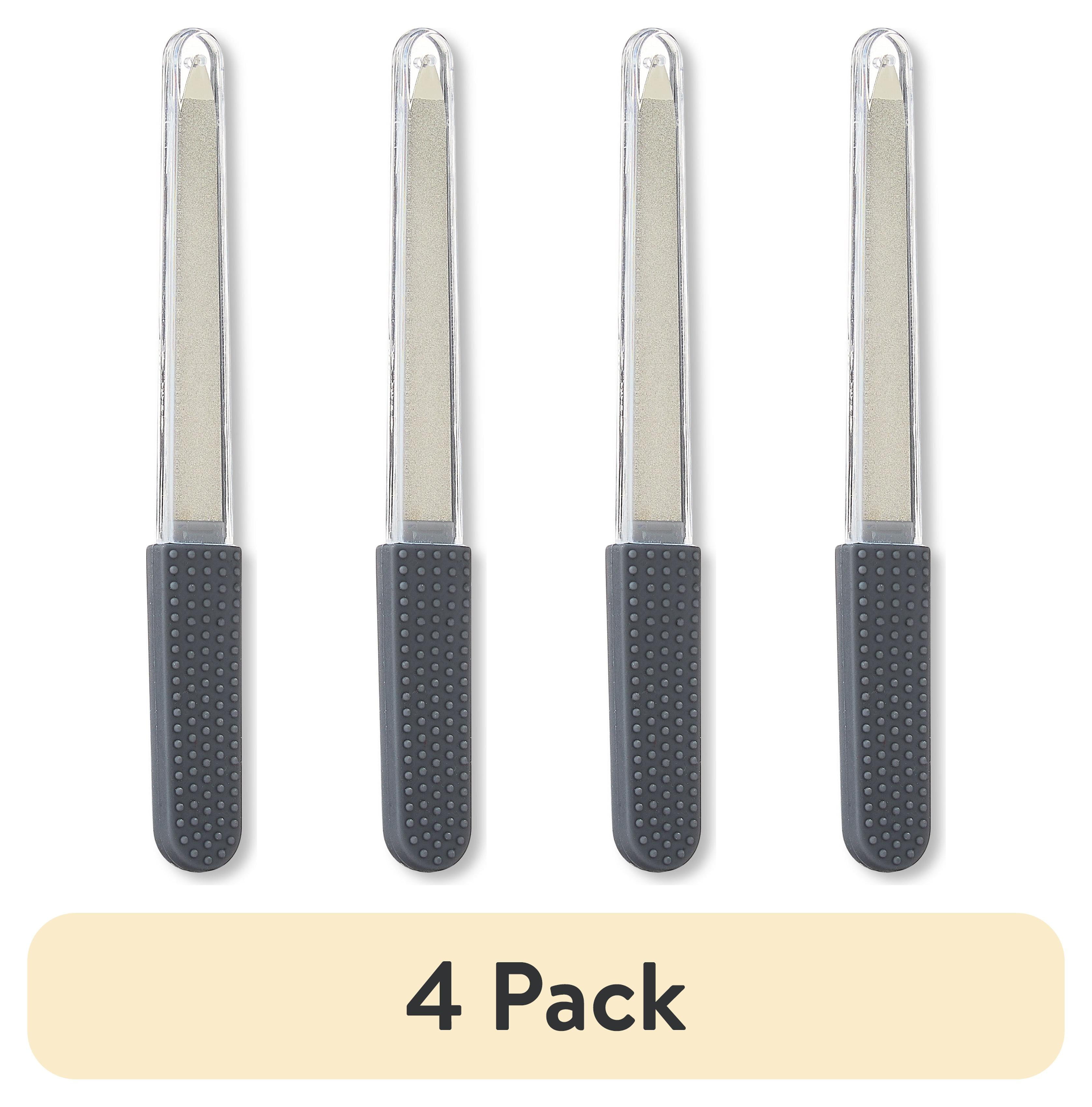 (4 pack) Equate Non-Slip Easy Grip Fingernail File with Protective Cover, 1 Count