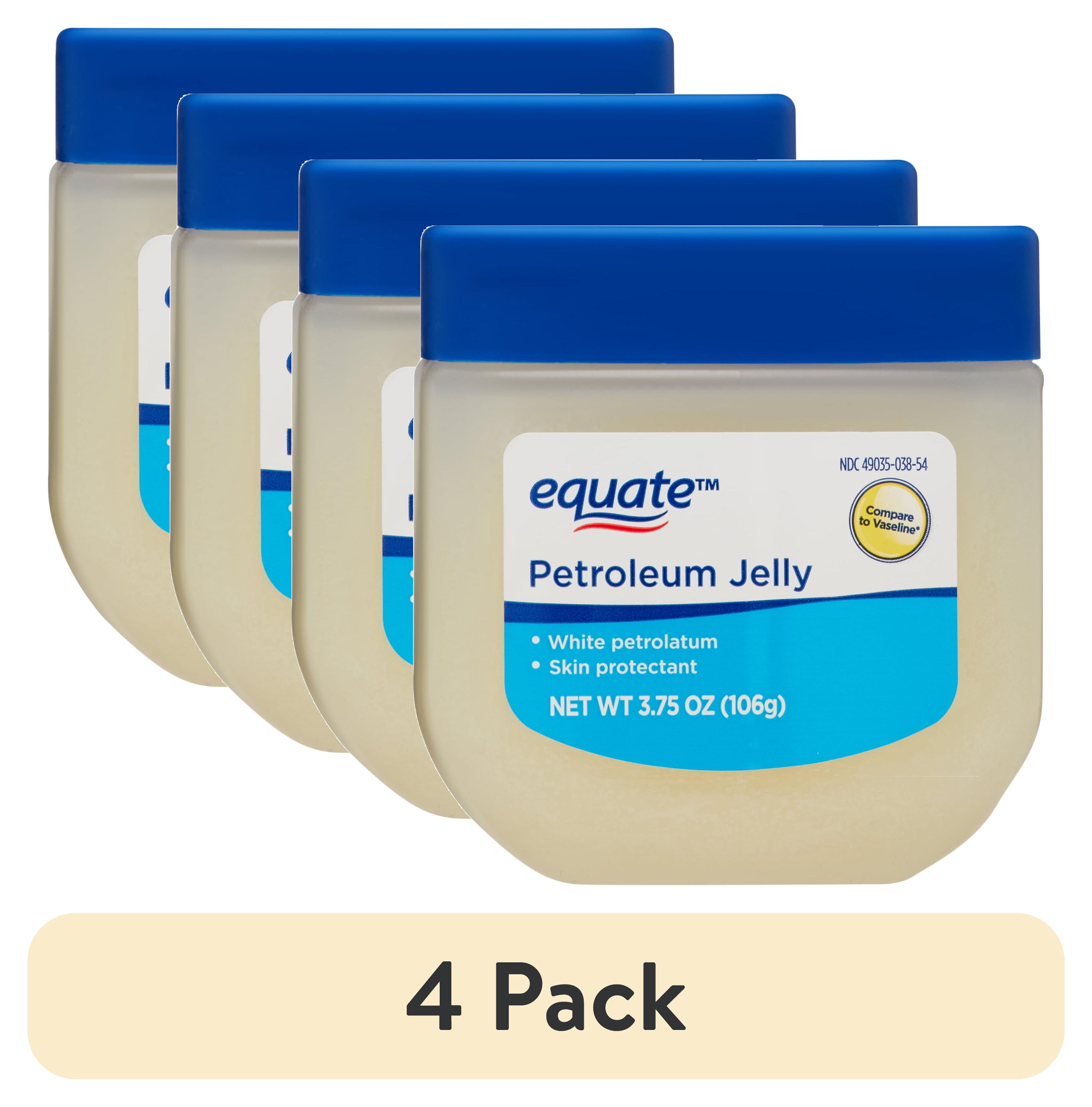 (4 pack) Equate 100% Pure Petroleum Jelly Skin Protectant, 3.75 oz