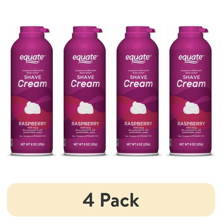 (4 pack) Equate Women's Raspberry Shave Cream, 8 oz