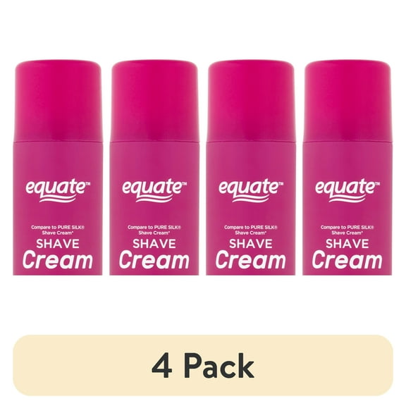 (4 pack) Equate Women's Raspberry Shave Cream, 8 oz, Compare to Pure Silk® Shave Cream