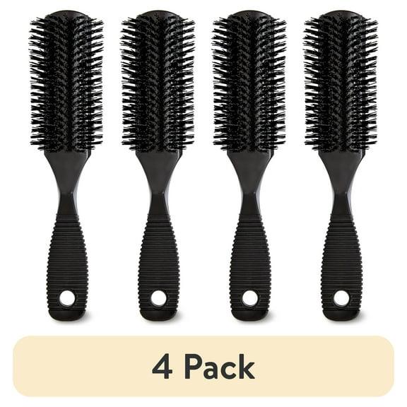 (4 pack) Equate Styling Brush and Comb Set, Black, 2 Pieces