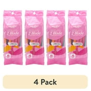 (4 pack) Equate Women's 2 Blade Disposable Razors, Color May Vary (10 Count), Compare to BIC® Silky Touch®