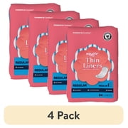 (4 pack) Equate Individually Wrapped Thin Liners, Size Regular (54 Count)