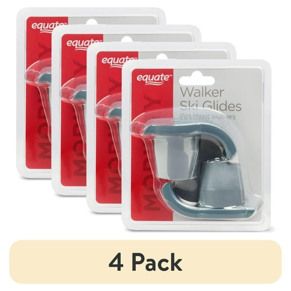 (4 pack) Equate Walker Ski Glides Mobility Walker Glides, 2 Counts