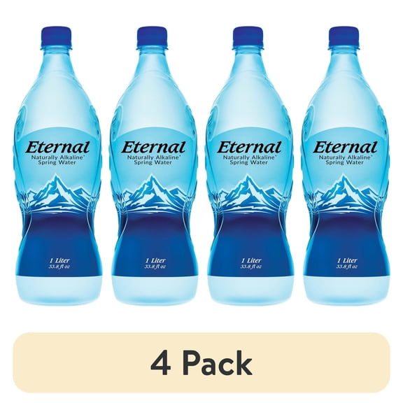 (4 pack) Eternal Naturally Alkaline Spring Water 1 Liter