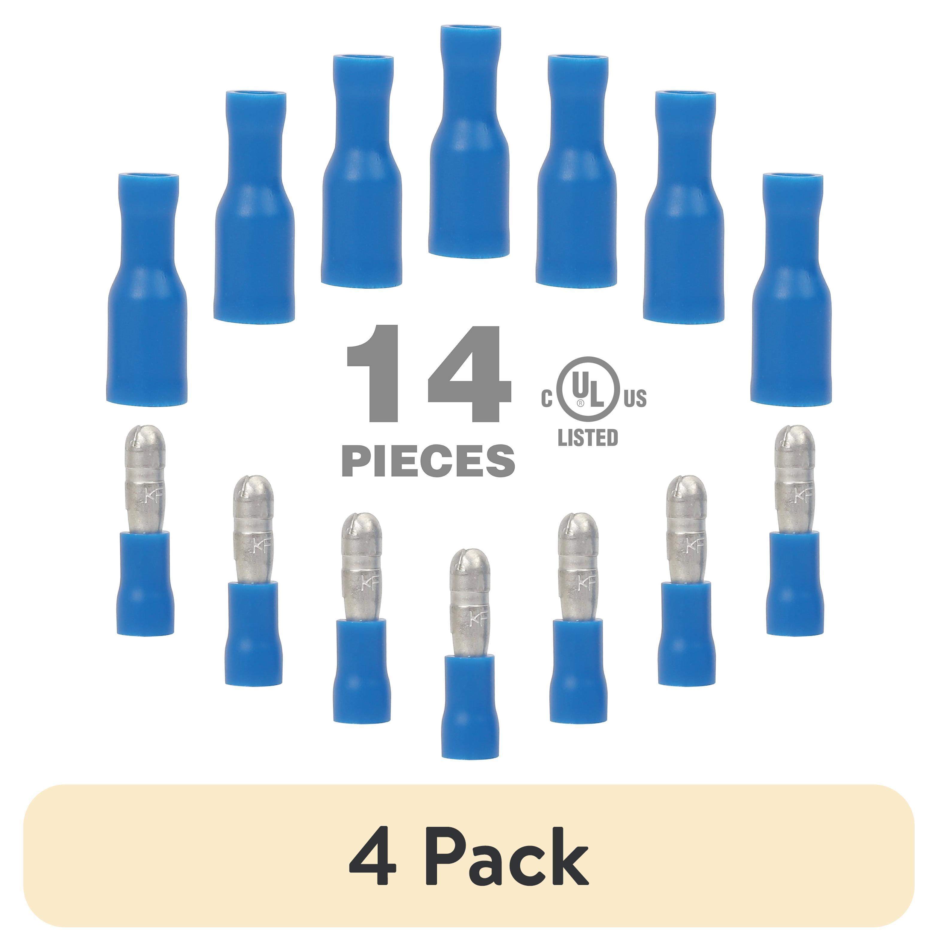 (4 pack) EverStart 14-Piece Snap Connects Male and Female, Fits 16-14 Gauge, UL, Automotive Wire Connectors
