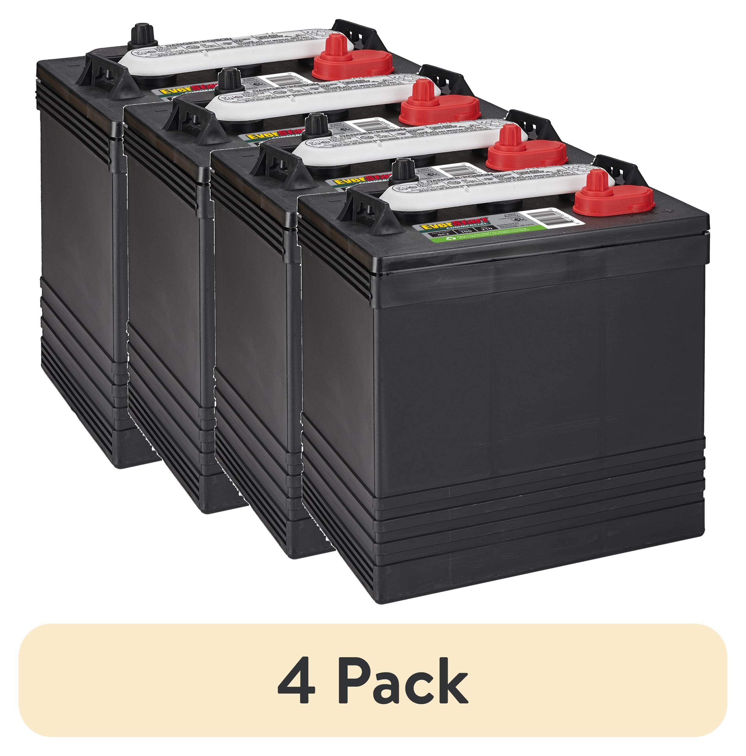 (4 pack) EverStart Golf Car Battery, Group Size GC2 6V 105 RC
